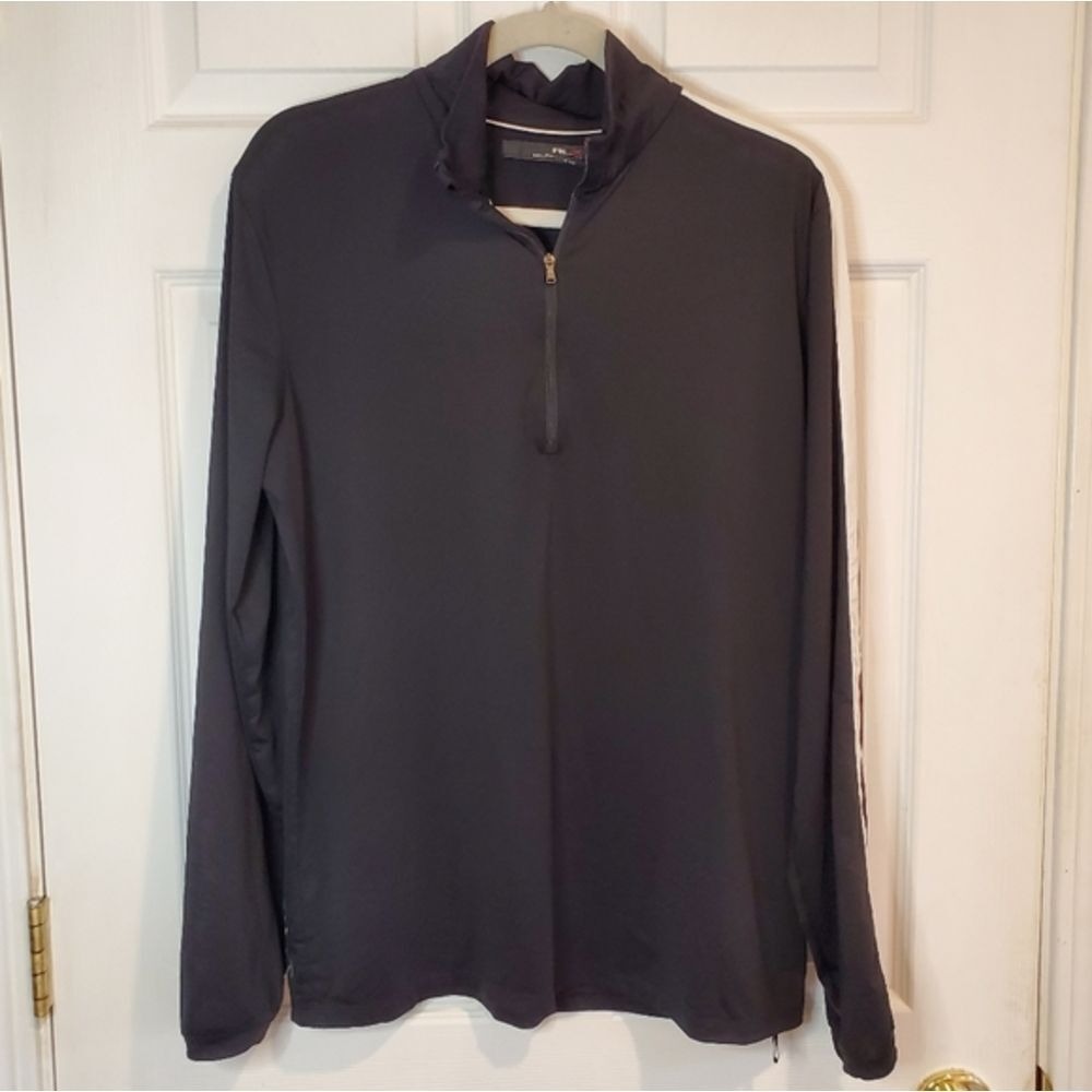 Ralph Lauren RLX Golf Quarter Zip Long Sleeve Performance Pullovers Mens M Black